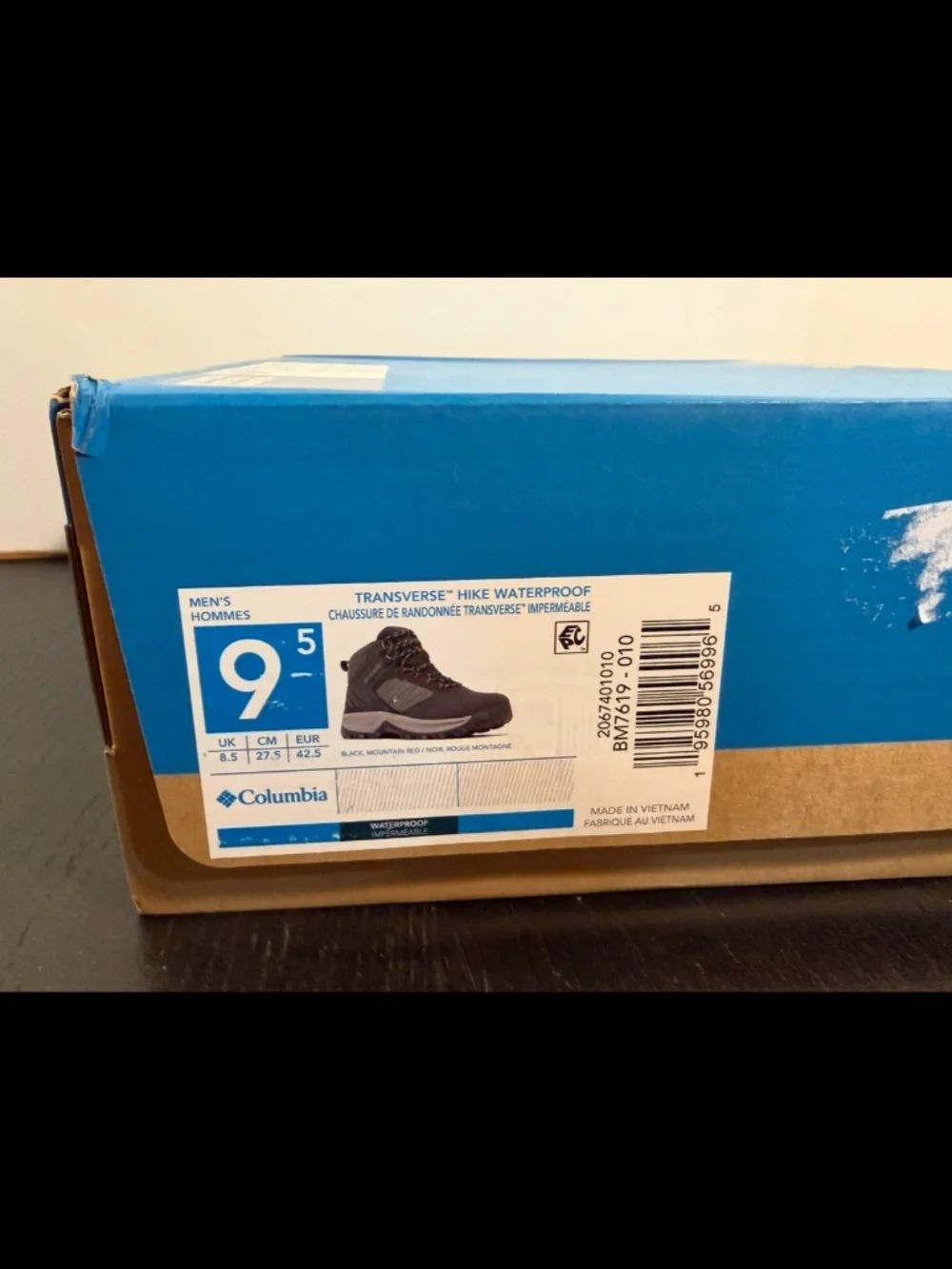 Columbia Transverse Waterproof Mid Hiking Boots Black/Grey/Steel Mens 9.5M
